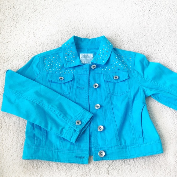 Embellished Blue Girls Demin Jacket From Justice - Picture 1 of 1